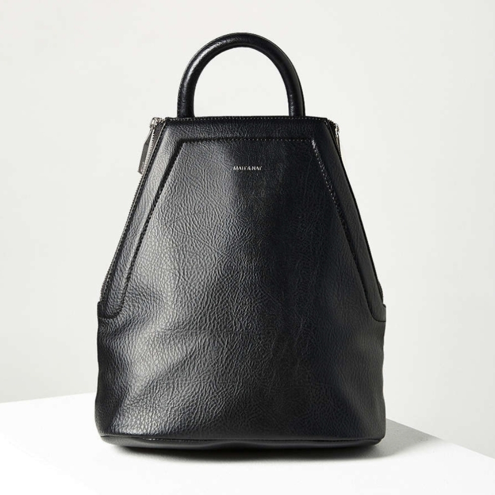 Matt & Nat Black Vegan Leather Chanda Backpack
